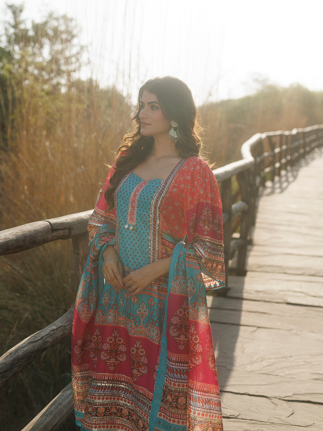 Persimmon Pink Muslin Kurta Set  - By Ragavi - qivii