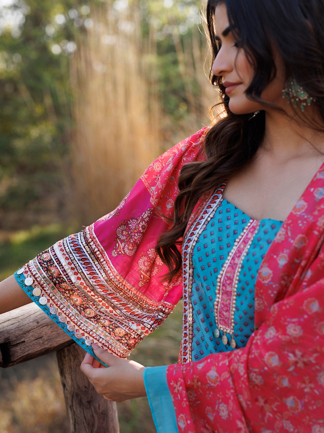 Persimmon Pink Muslin Kurta Set  - By Ragavi - qivii