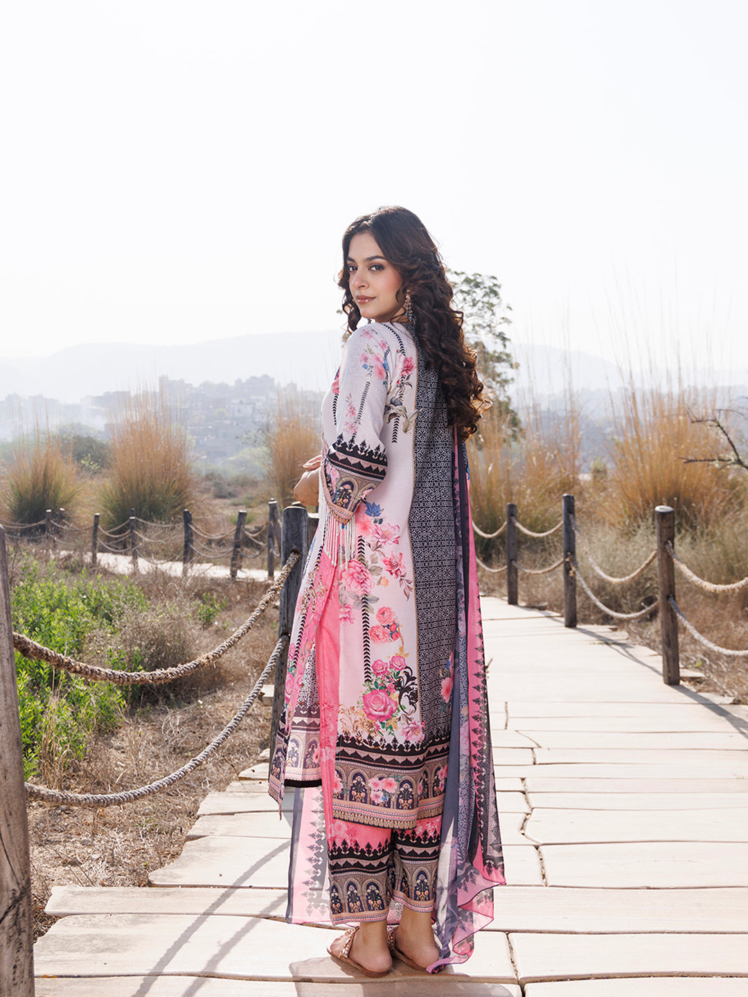 Buttercream Pink Muslin Kurta Set  - By Ragavi - qivii