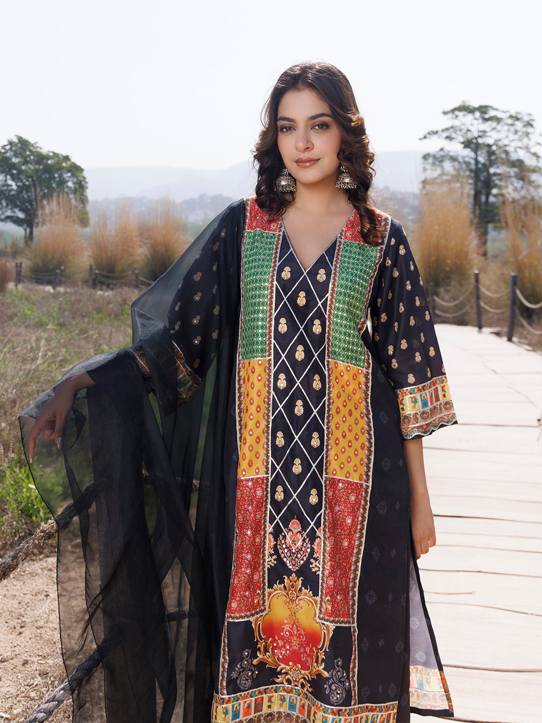 Noir Black Muslin Kurta Set  - By Ragavi - qivii
