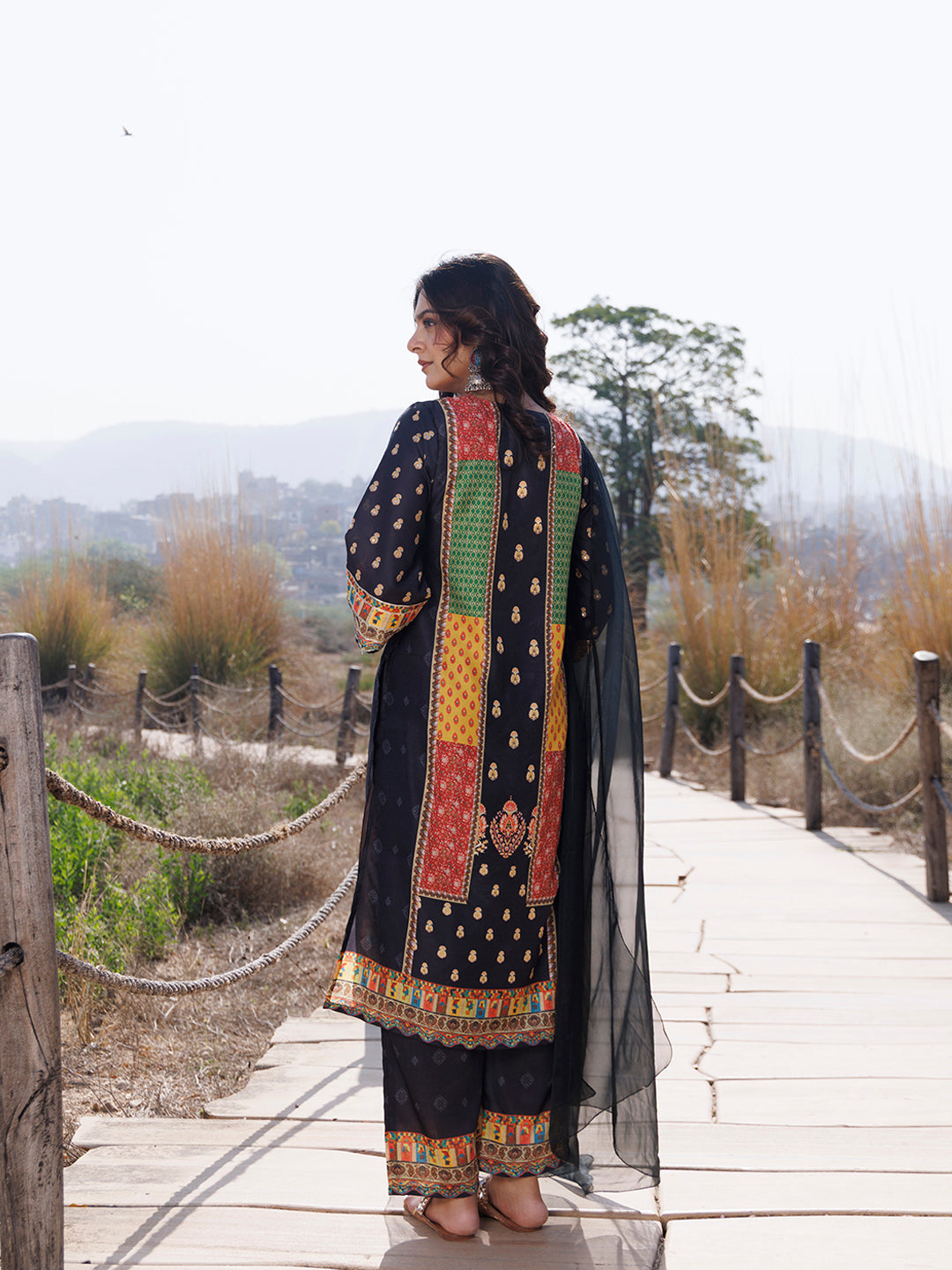 Noir Black Muslin Kurta Set  - By Ragavi - qivii