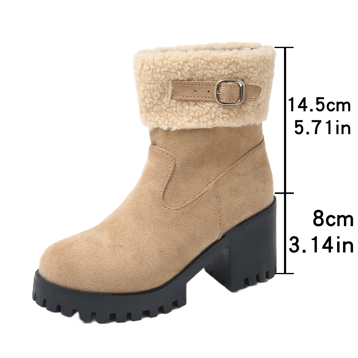 Women's Plush Fleece Lined Snow Boots - Chunky Heel Ankle Winter Fashion Boots (US 4-10)