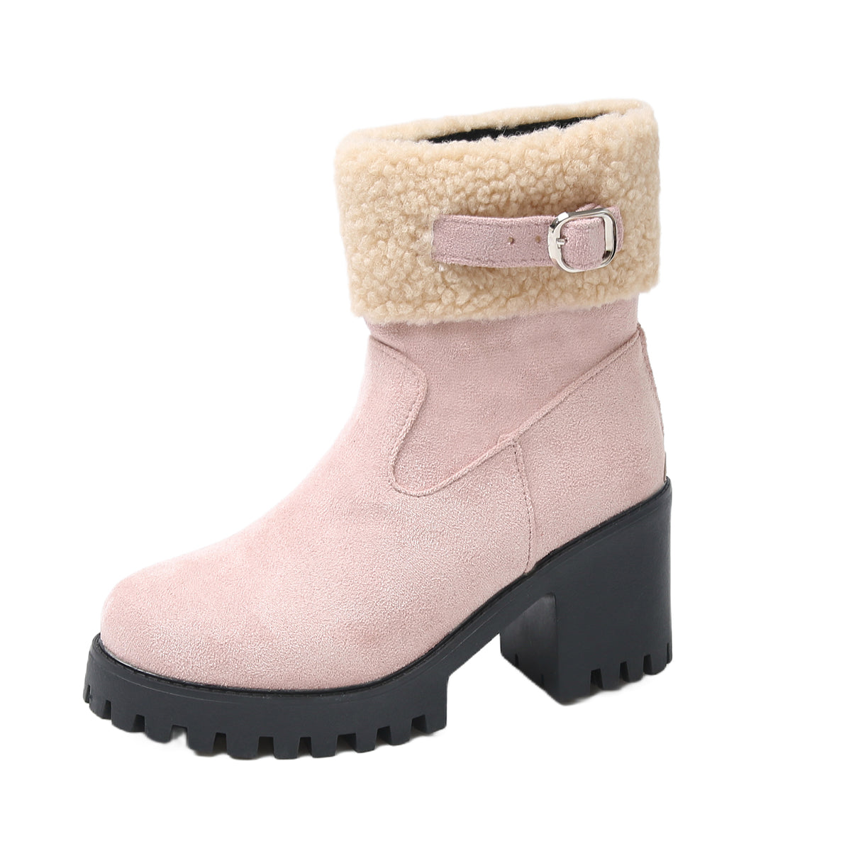 Women's Plush Fleece Lined Snow Boots - Chunky Heel Ankle Winter Fashion Boots (US 4-10)