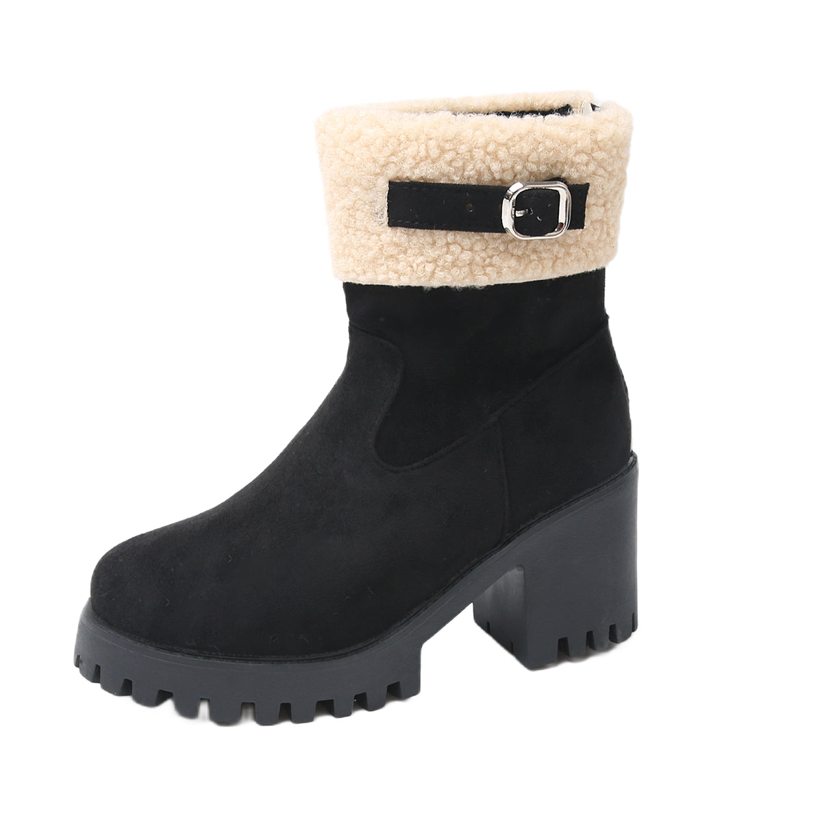 Women's Plush Fleece Lined Snow Boots - Chunky Heel Ankle Winter Fashion Boots (US 4-10)