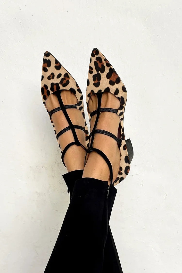 Ludovica™ | Ballerina's met dierenprint en fijne bandjes  - By Qivii