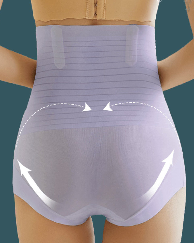 Ice Silk Seamless Tightening Waist Panties Hip Lift Breathable Shaping Briefs  - By Qivii