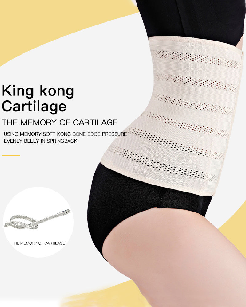 Women's Breathable Adjustable Hooks Waist Trainer Postpartum Tummy Slim Belt  - By Qivii