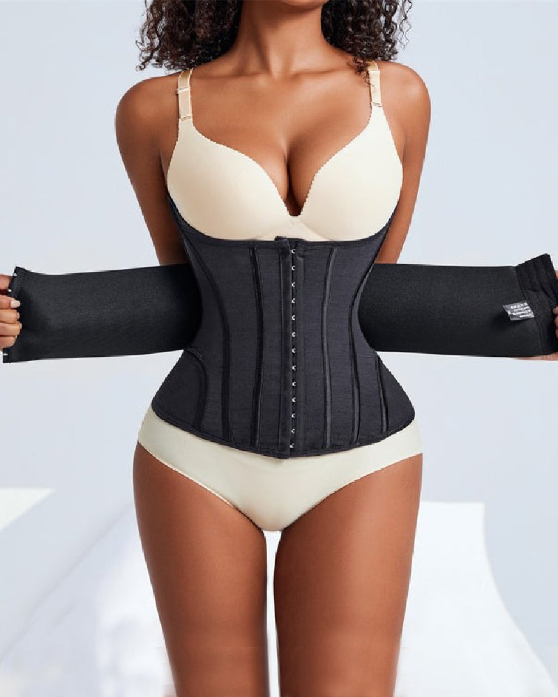 Women's Waist Trainer Tummy Control Mesh Breathable Sports Corset With Removable Belt  - By Qivii
