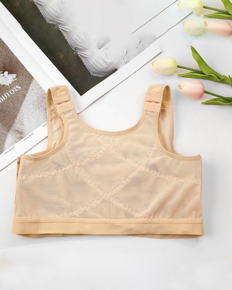 Front Closure Post Surgery Compression Shapewear Bra With Breast Support Belt  - By Qivii