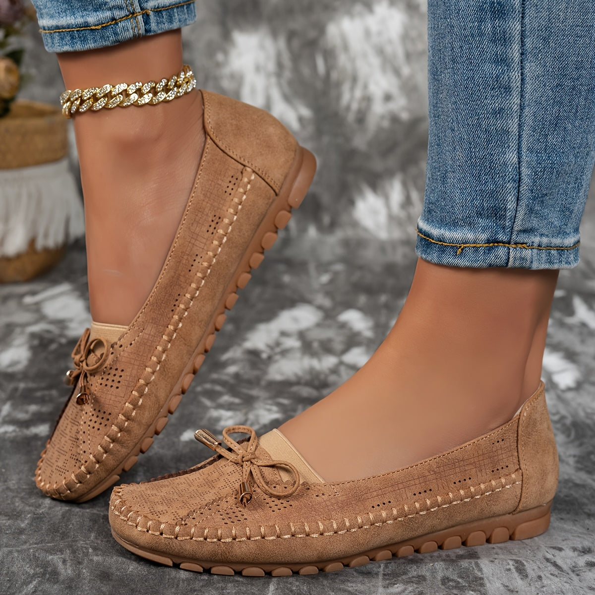 Sabine – Weiche Komfort-Loafer mit zarter Schleife  - By Qivii