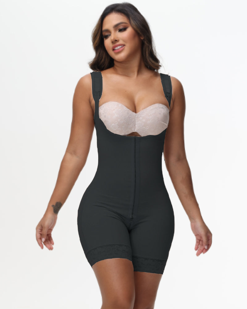 Fajas Colombianas Stage 2 Open Bust High Compression Shapewear With Zipper Crotch  - By Qivii