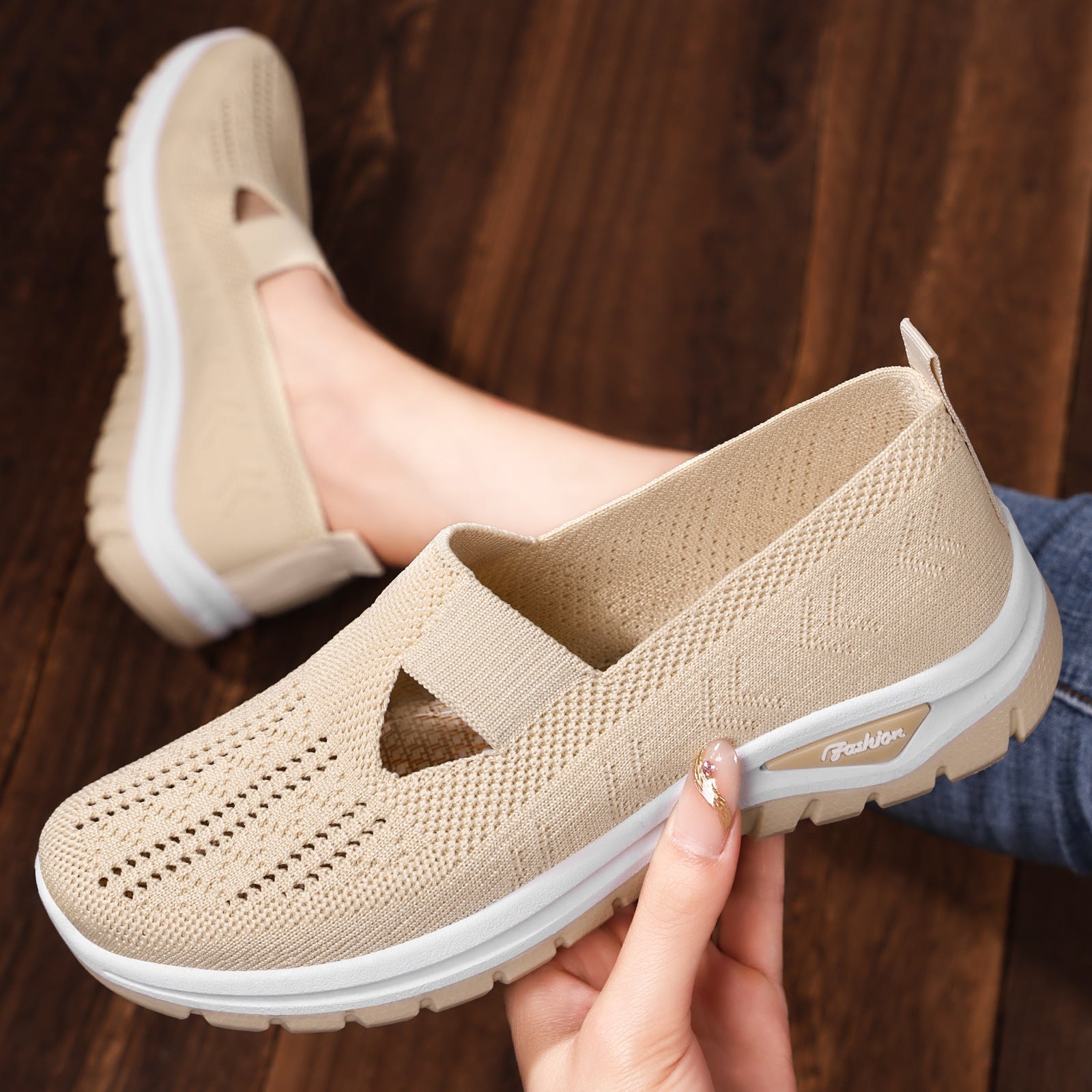 Women’s ComfyGo Slip-On Breathable Mesh Sneakers – Soft Sole Casual Shoes (US 5–11)