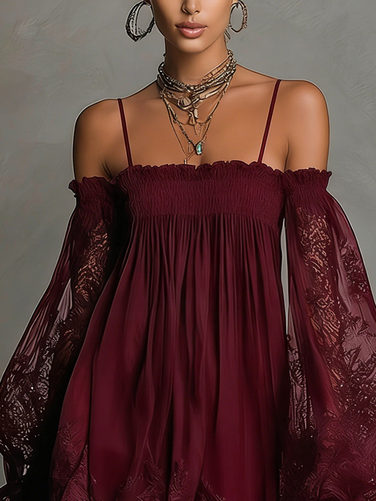 Camille | Elegant Lace Off Shoulder Mini Dress by Qivii