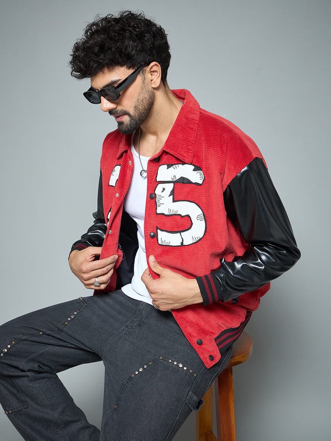 Red Corduroy Applique Jacket