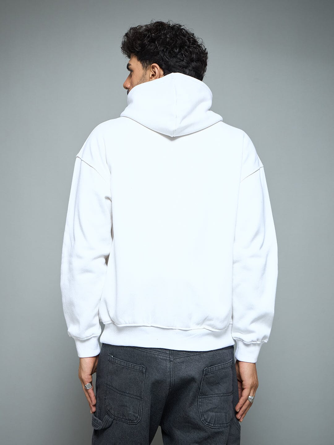 White Tropical Tiger Embroidery Hoodie