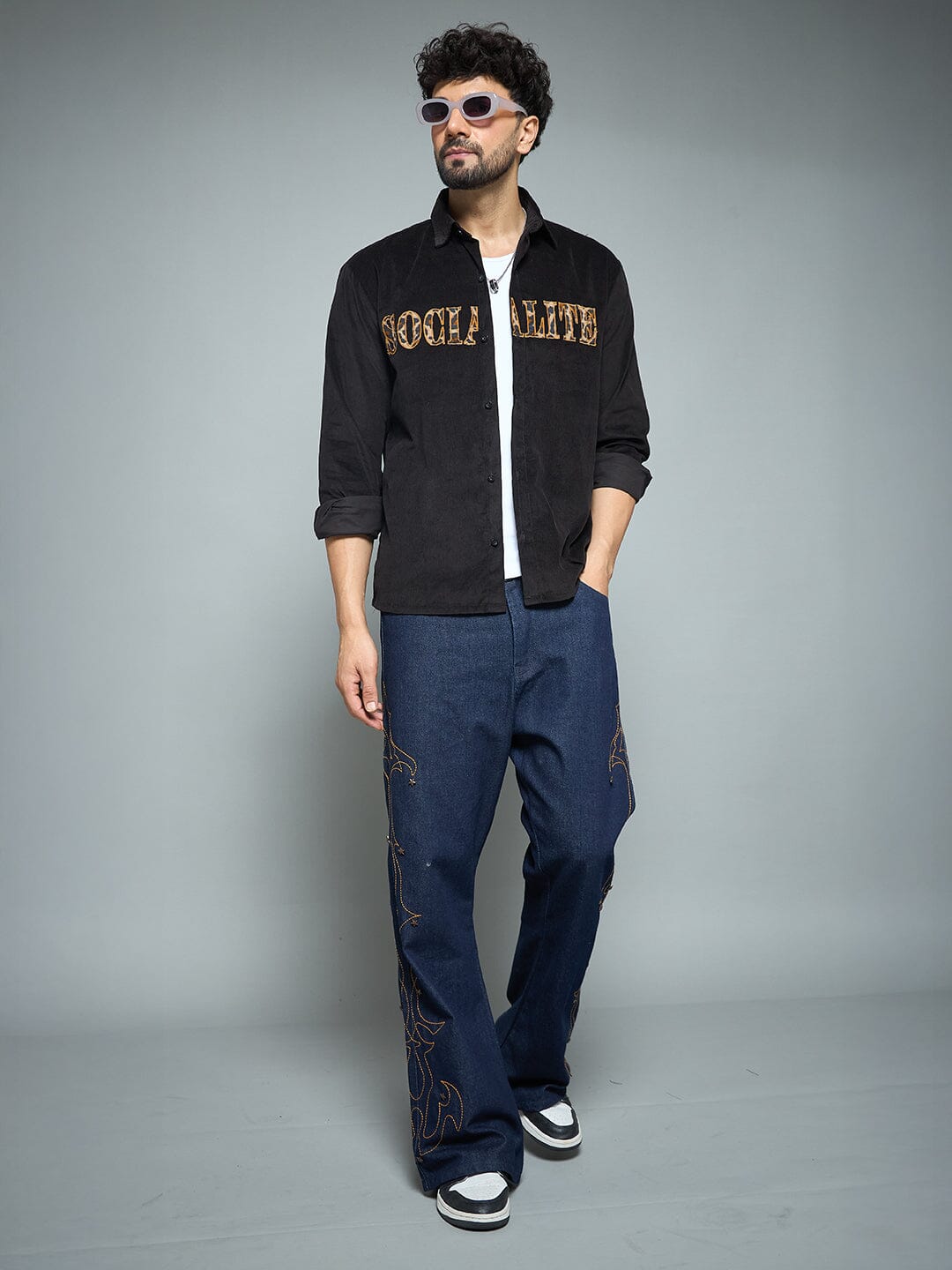 Black Socialite Corduroy Shirt