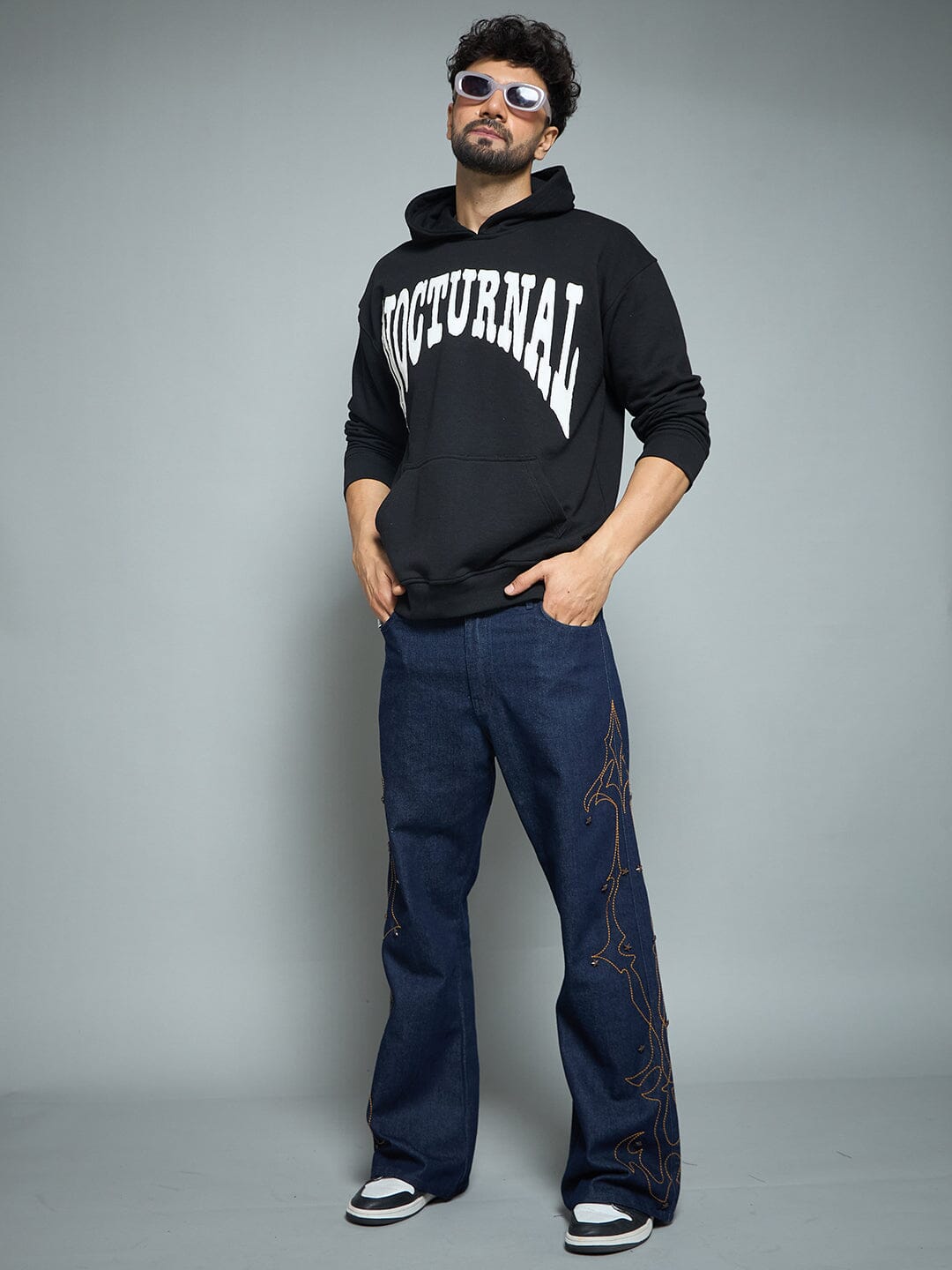 Black Nocturnal Oversized Hoodie