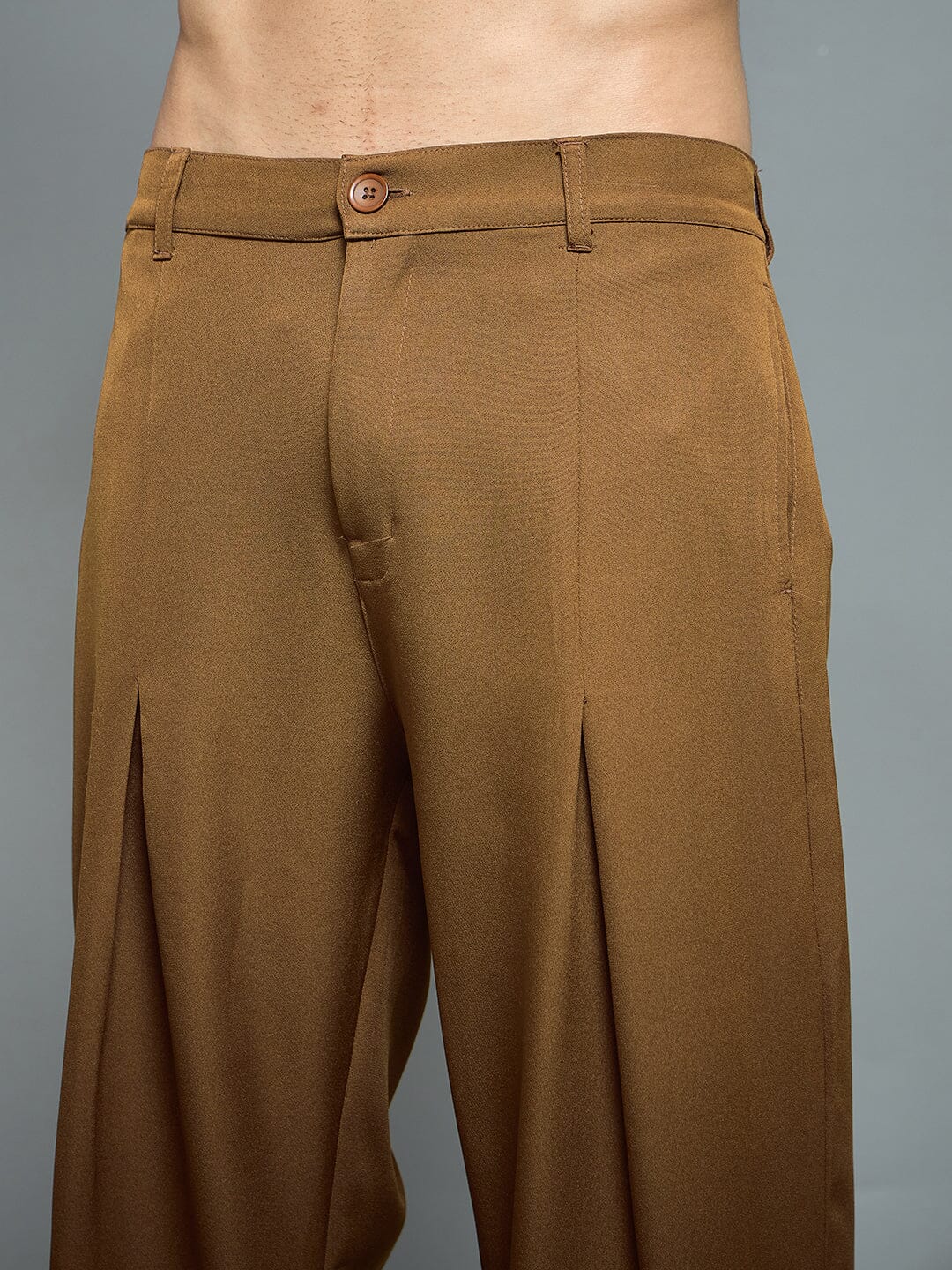 Tan Pleated Korean Pants