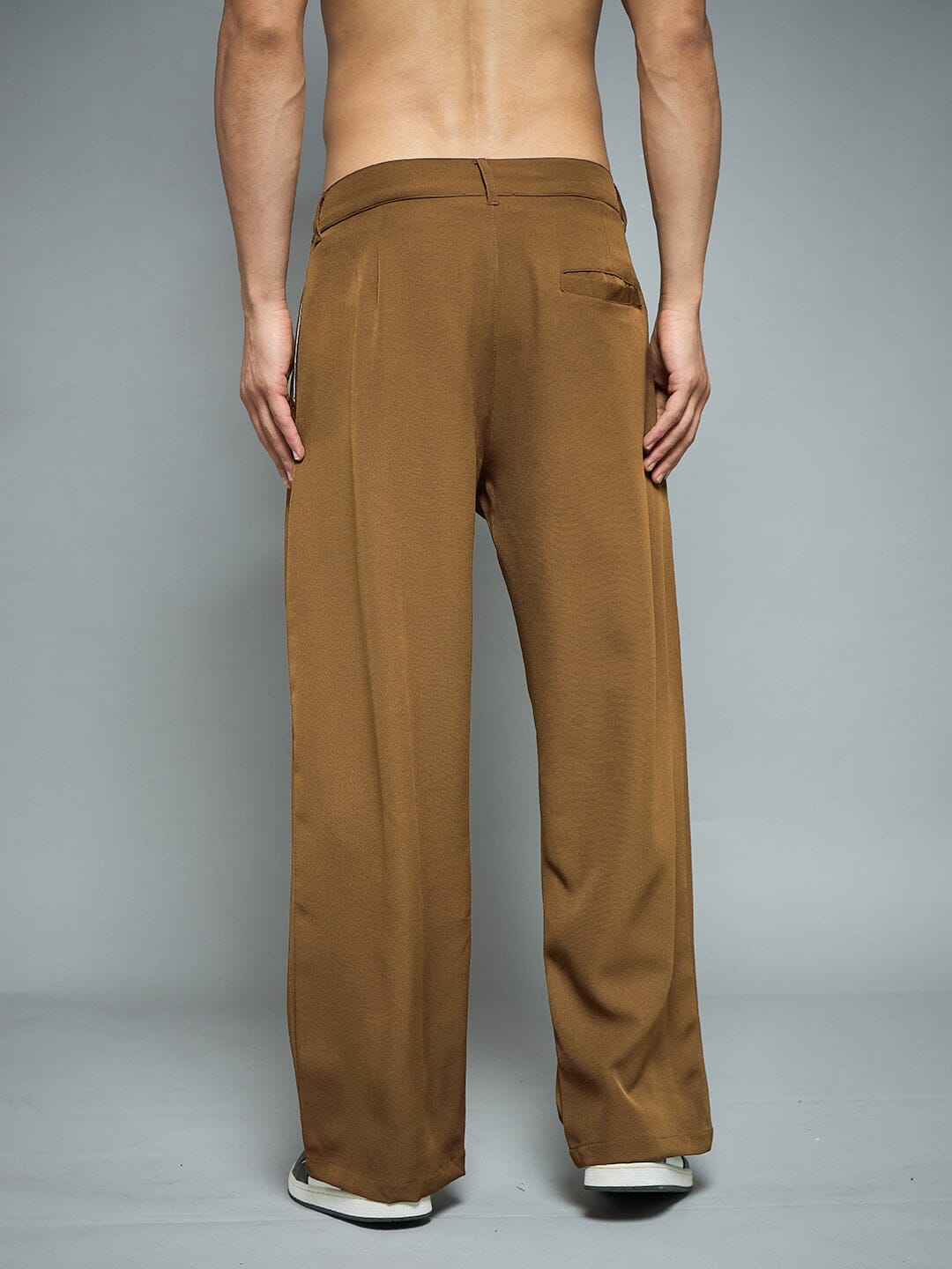 Tan Pleated Korean Pants