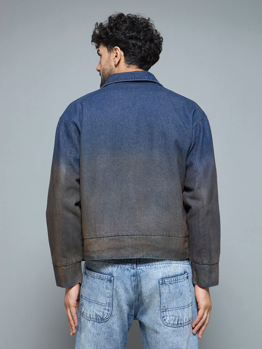 Denim Vintage Wash Harrington Jacket