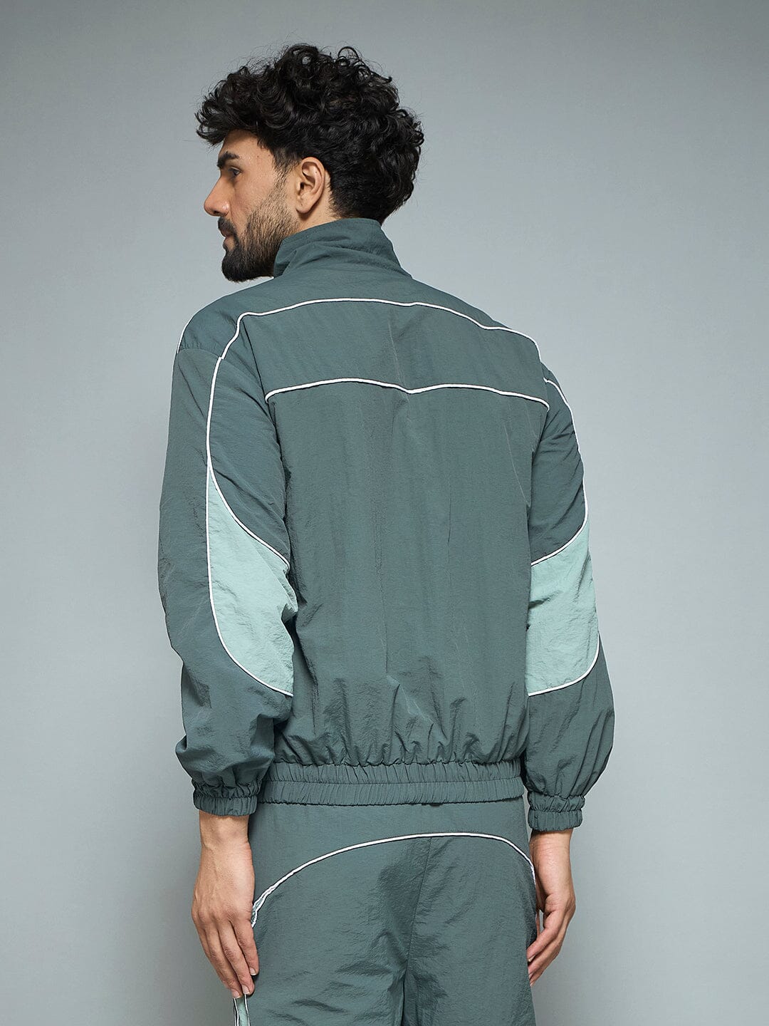 Bottle Green Parachute Cut & Sew Jacket