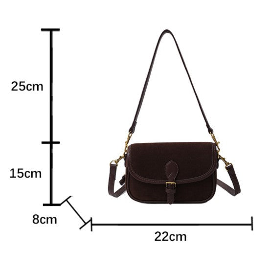 Women's Saddle Luxe Sling Bag - Matte Vintage Crossbody with Signature Buckle & Adjustable Wear
