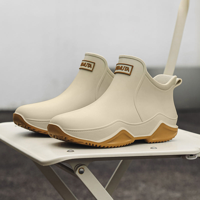 Fashionable Short-Cut Unisex Rain Boots – Waterproof, Anti-Slip, All-Season PVC Fishing & Work Boots