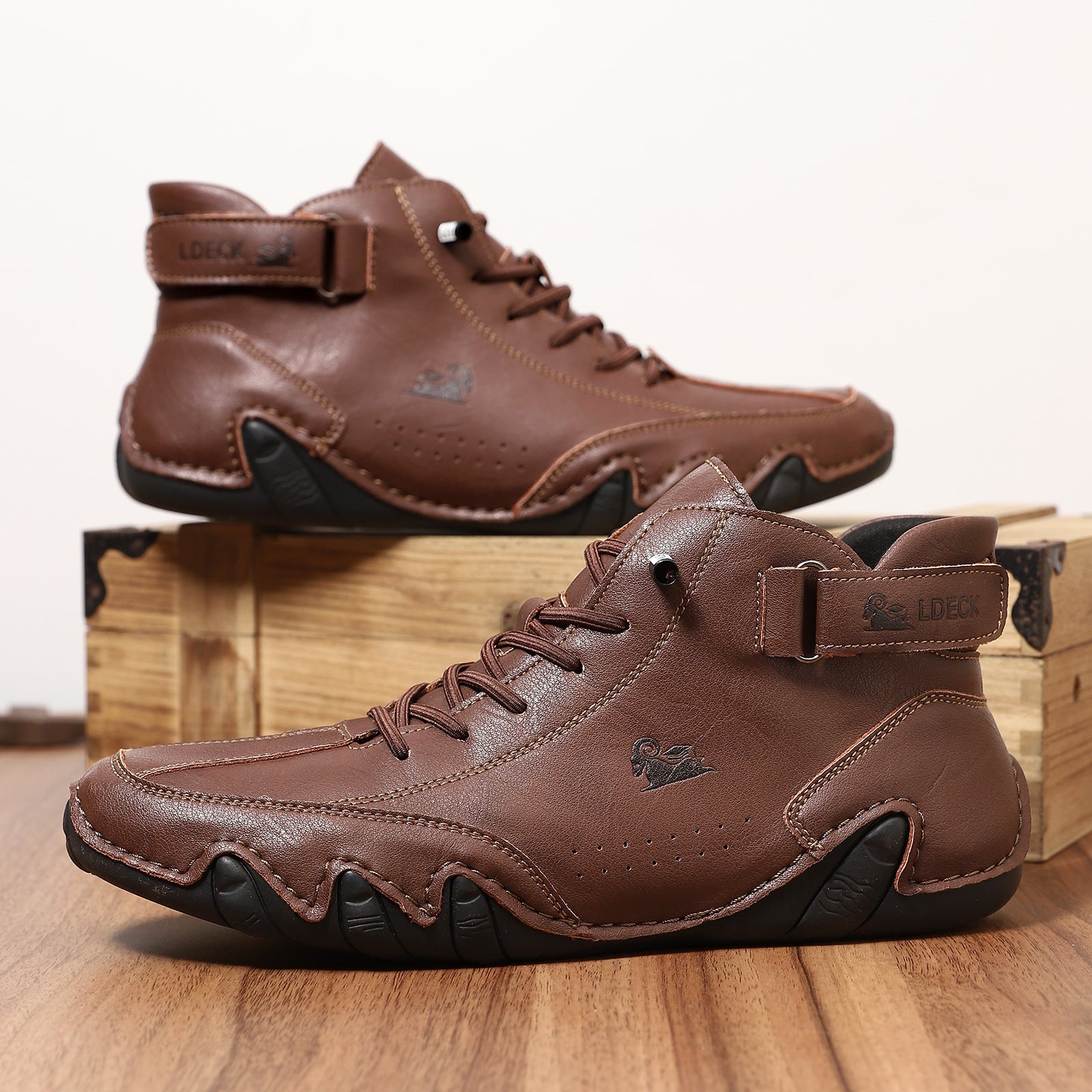 Men’s Octopus High-Top Lace-Up Hand-Sewn Casual Work Boots
