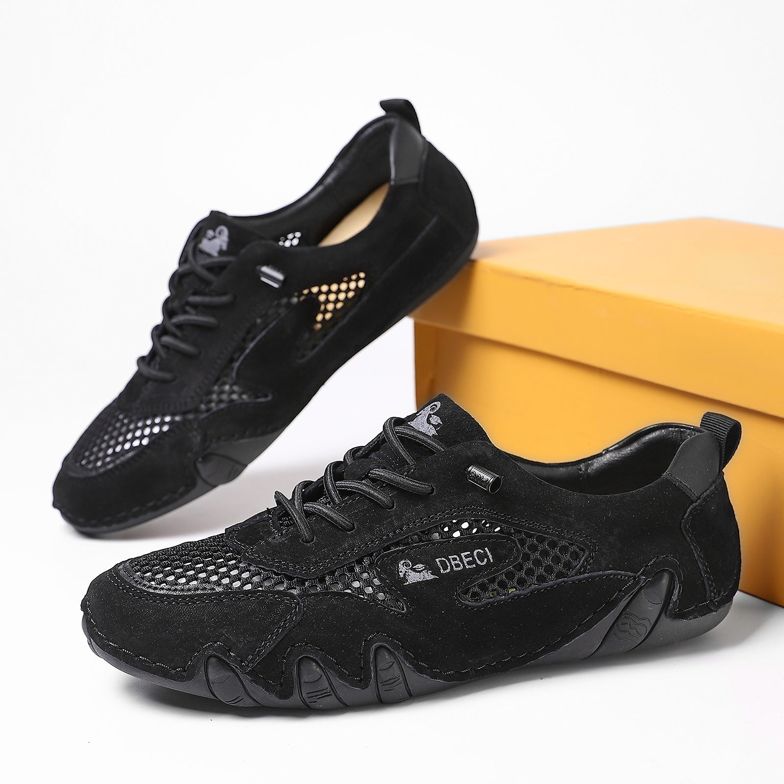 Men's Best-Selling Outdoor Breathable Mesh Sneakers Plus-Size Rubber-Soled Sports Shoes