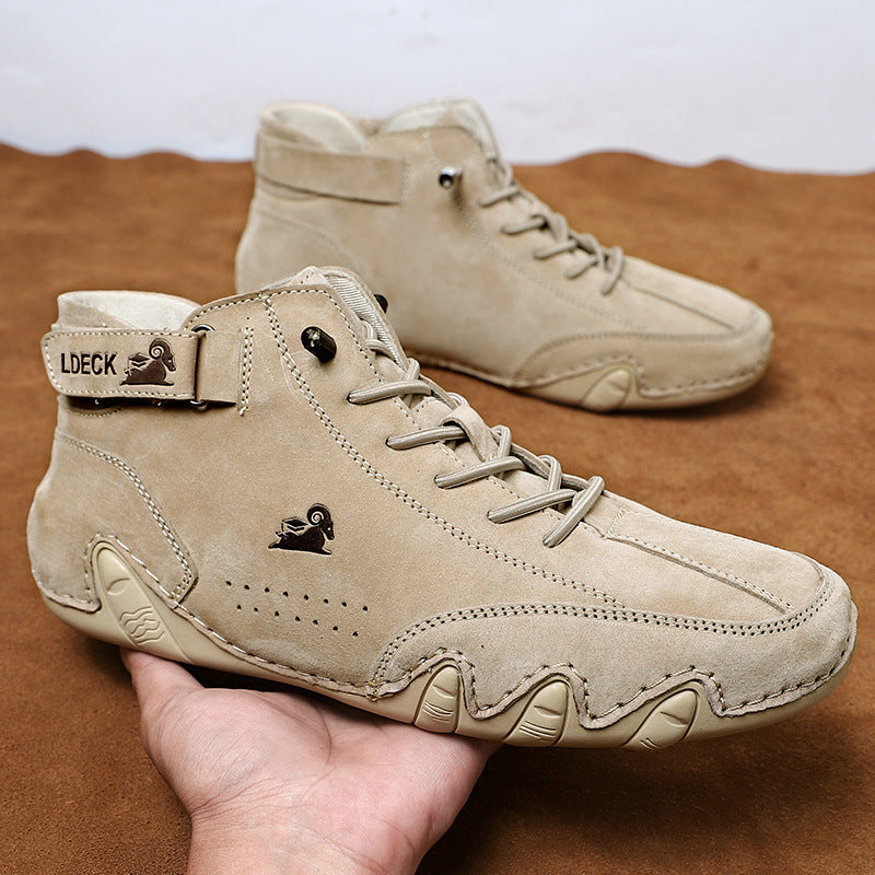 Men’s Octopus High-Top Lace-Up Handmade Casual Martin Boots