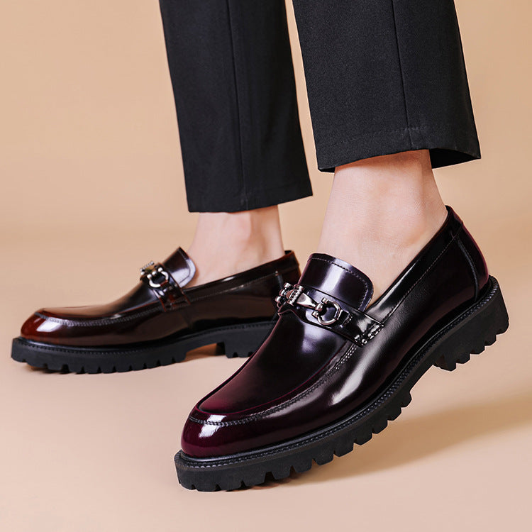 Mens Vintage Distressed Leather Moccasin Loafers Classic Street Style Mens Footwear