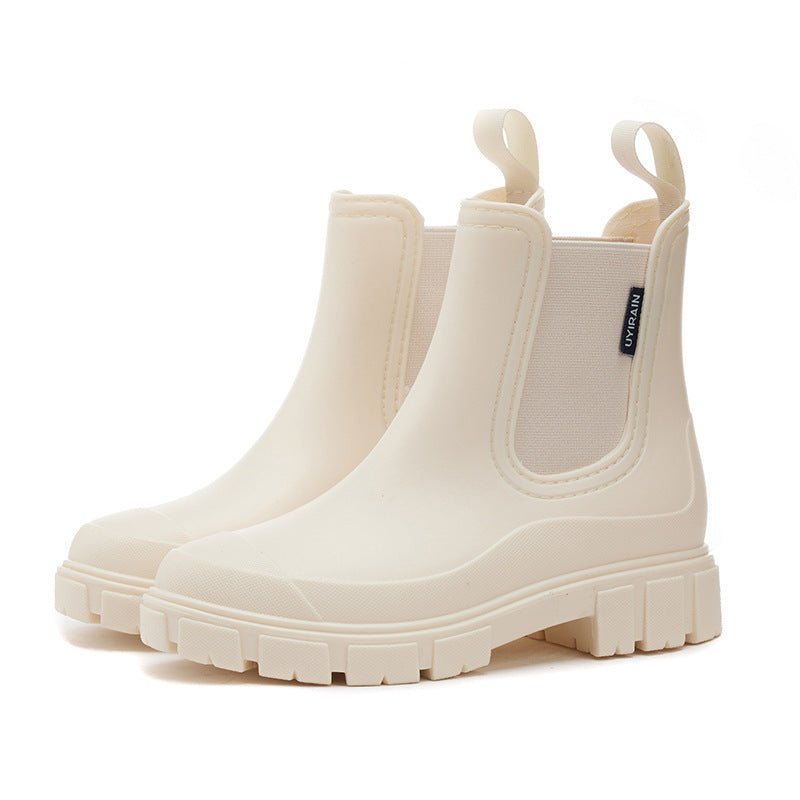 2026 New Women's Short Chelsea Rain Boots Trendy Waterproof Anti Slip Outdoor Footwear for Adults Comfortable Stylish Durable Waterproof Boots Fashion Rain Shoes Women's Outdoor Boots