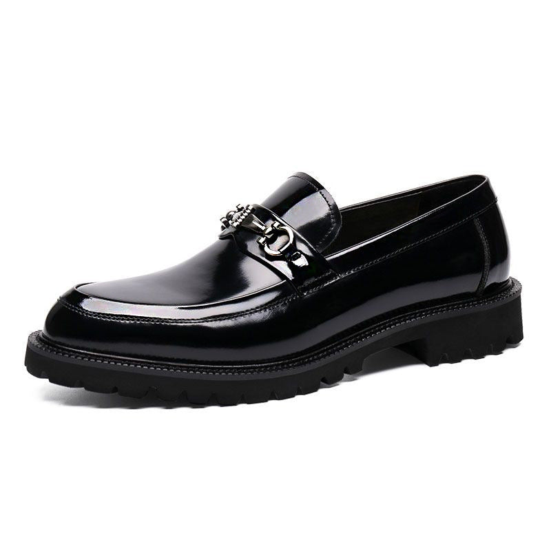 Mens Vintage Distressed Leather Moccasin Loafers Classic Street Style Mens Footwear