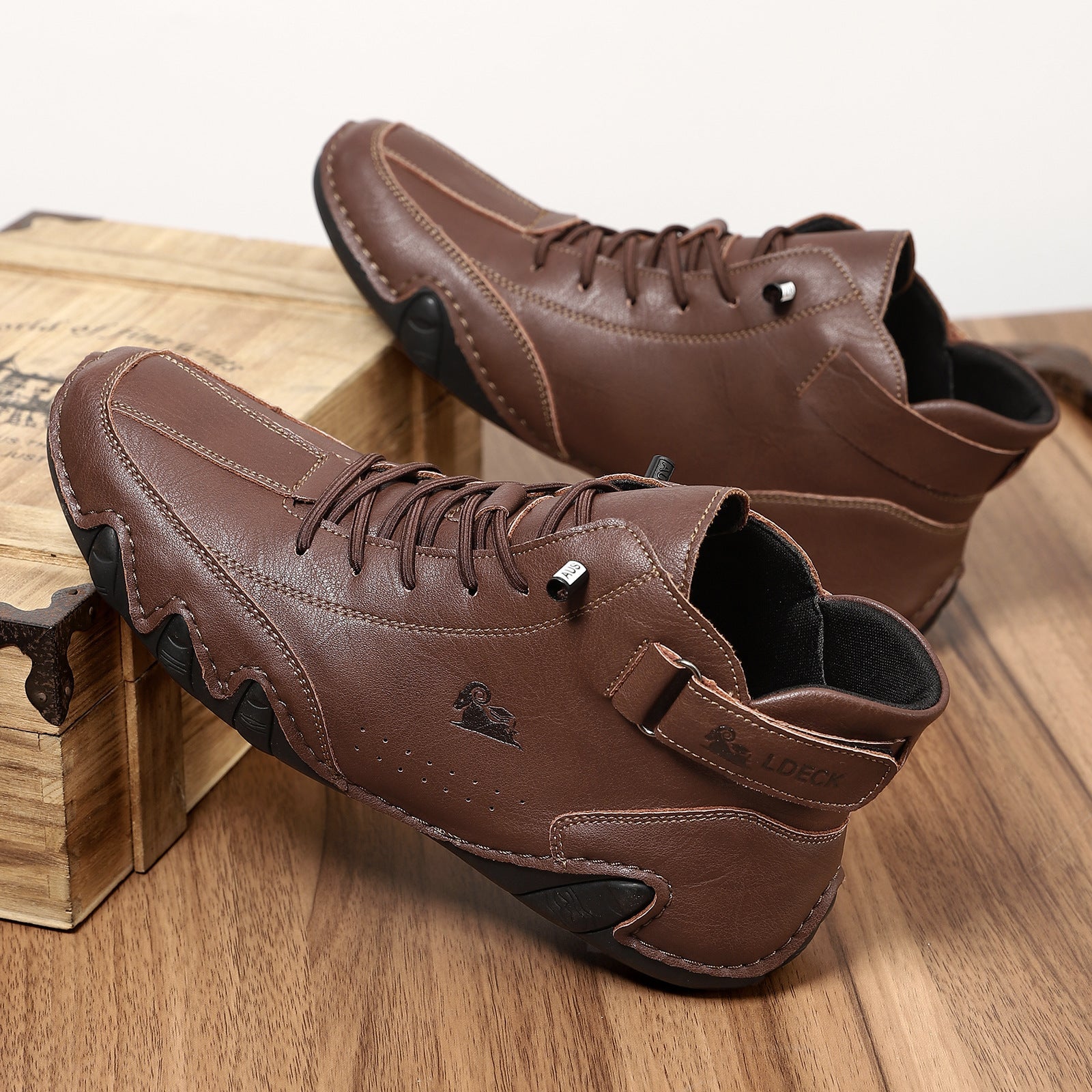 Men’s Octopus High-Top Lace-Up Hand-Sewn Casual Work Boots