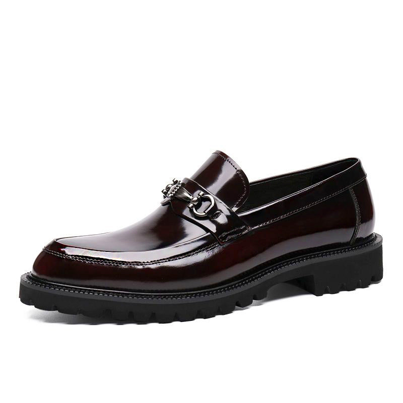 Mens Vintage Distressed Leather Moccasin Loafers Classic Street Style Mens Footwear