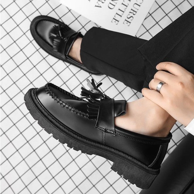 2025 Men's Tassel Loafers - Premium Leather Business Shoes, Versatile for Spring and Autumn, Ideal for Work & Weddings
