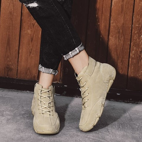 Men’s High-Top Handmade Suede Leather Casual Martin Boots