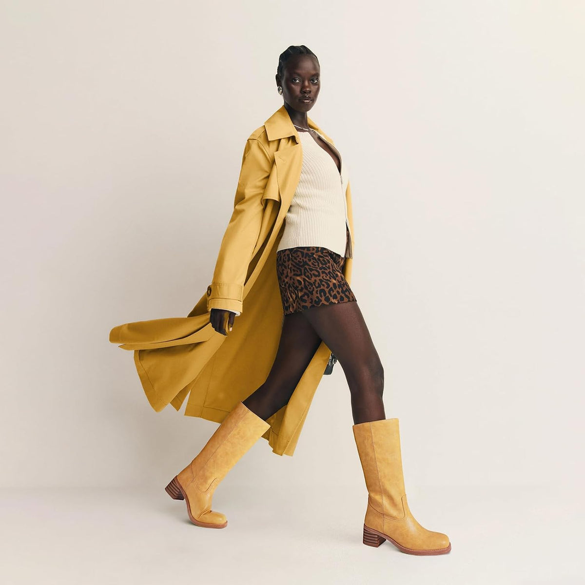 Women's Camden Knee-High Boots - Square Toe Low Block Heel Riding Boots with Wide Calf & Pull-On Design (US 4-11.5)