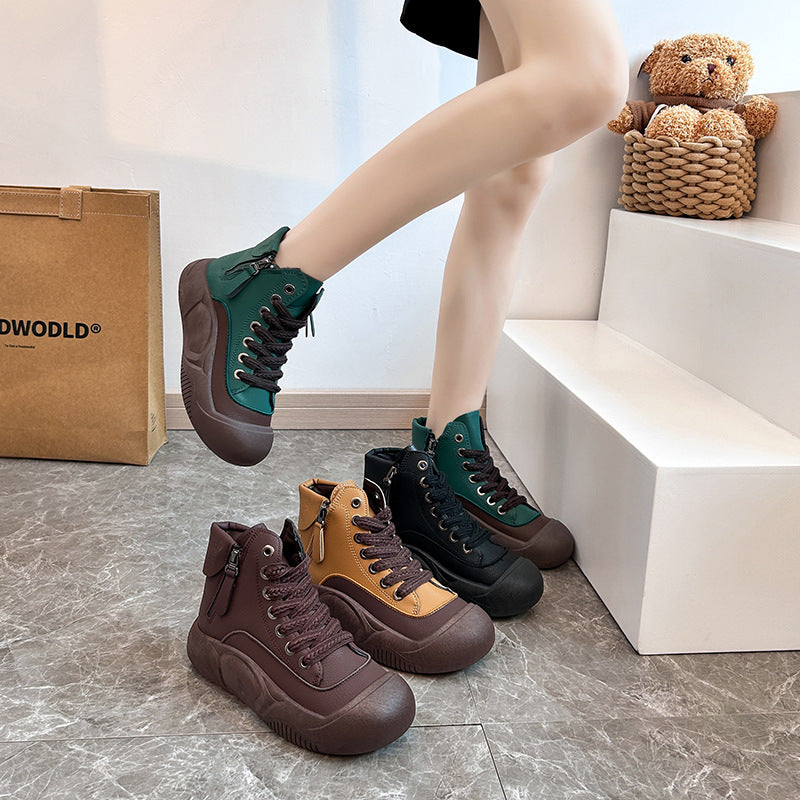 2025 Autumn/Winter High-Top Sneakers for Women, Trendy & Versatile Casual Platform Shoes, Comfortable Stylish Fashionable Streetwear, Breathable and Durable