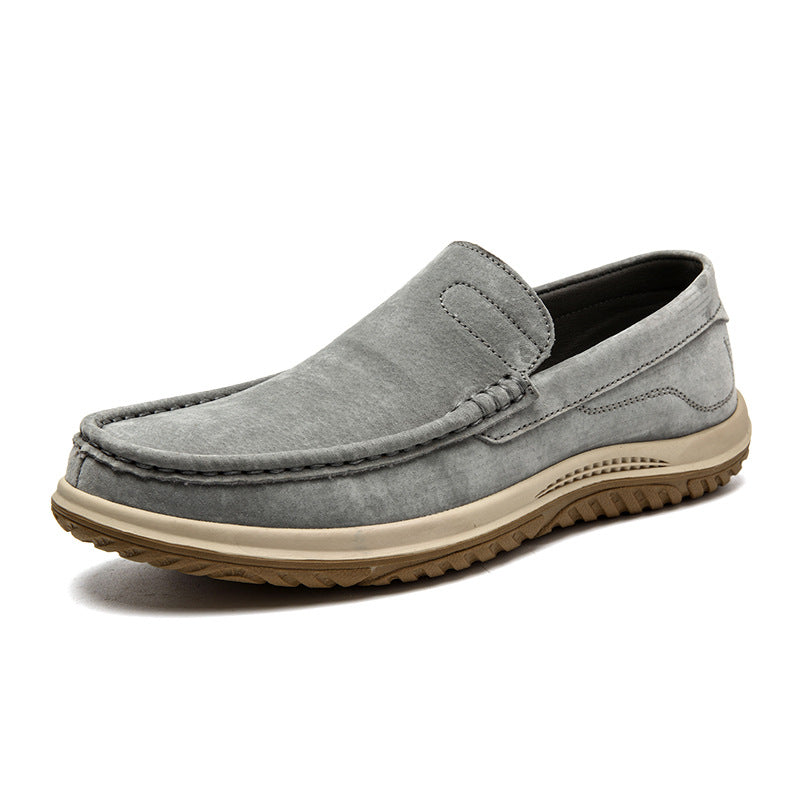 Men's Handmade Suede Lazy Loafers Casual Breathable Slip-On Shoes