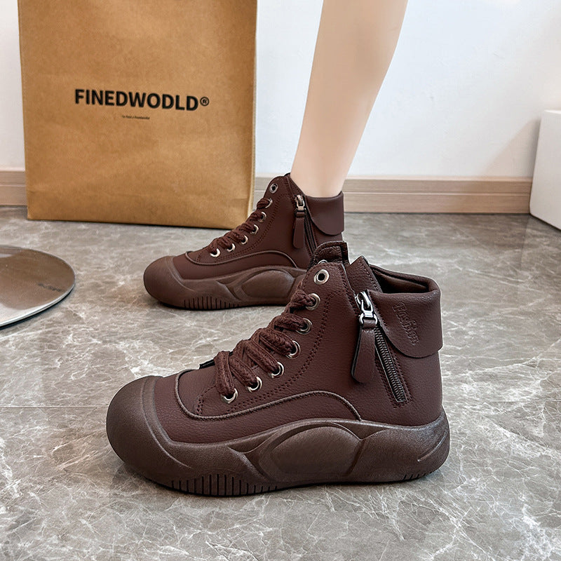 2025 Autumn/Winter High-Top Sneakers for Women, Trendy & Versatile Casual Platform Shoes, Comfortable Stylish Fashionable Streetwear, Breathable and Durable