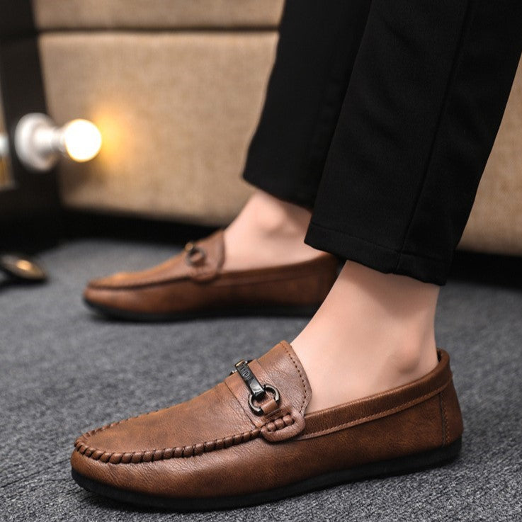 Men's Premium Leather Loafers – Soft Sole, Durable, Stylish Slip-On Casual Shoes for Business & Leisure