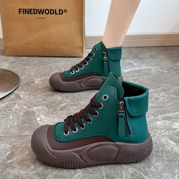 2025 Autumn/Winter High-Top Sneakers for Women, Trendy & Versatile Casual Platform Shoes, Comfortable Stylish Fashionable Streetwear, Breathable and Durable