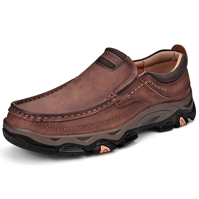 Hot-Selling Men's Leather Loafers – 2025 Spring New Style Slip-On Shoes