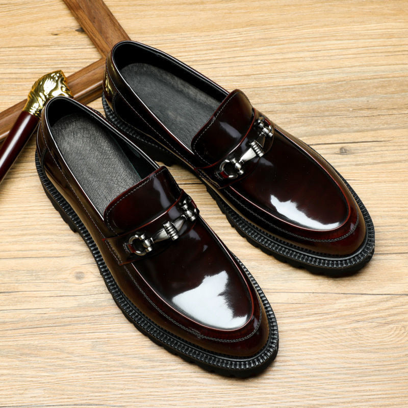 Mens Vintage Distressed Leather Moccasin Loafers Classic Street Style Mens Footwear