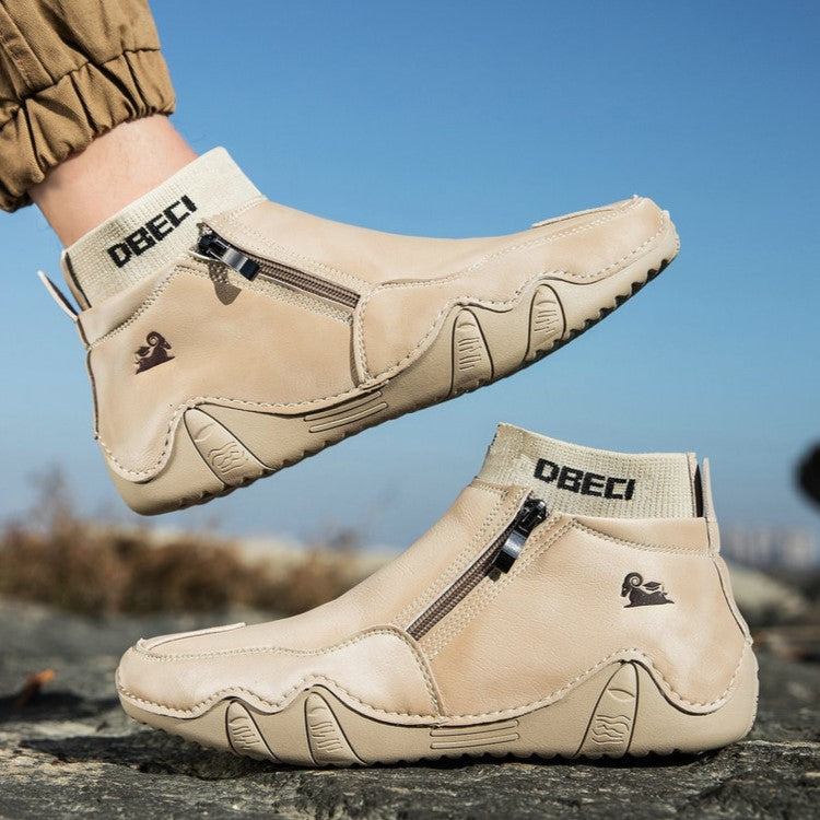 Men's High-Top Martin Boots Winter Warmth and Durability Large Size Outdoor Casual Footwear