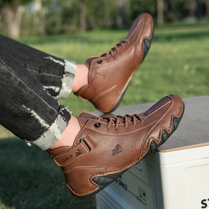 Men’s Octopus High-Top Lace-Up Hand-Sewn Leisure Boots