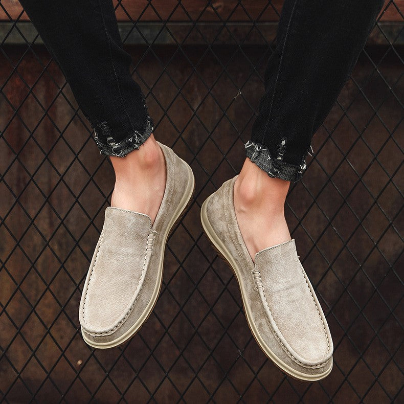 Men's Handmade Suede Lazy Loafers Casual Breathable Slip-On Shoes