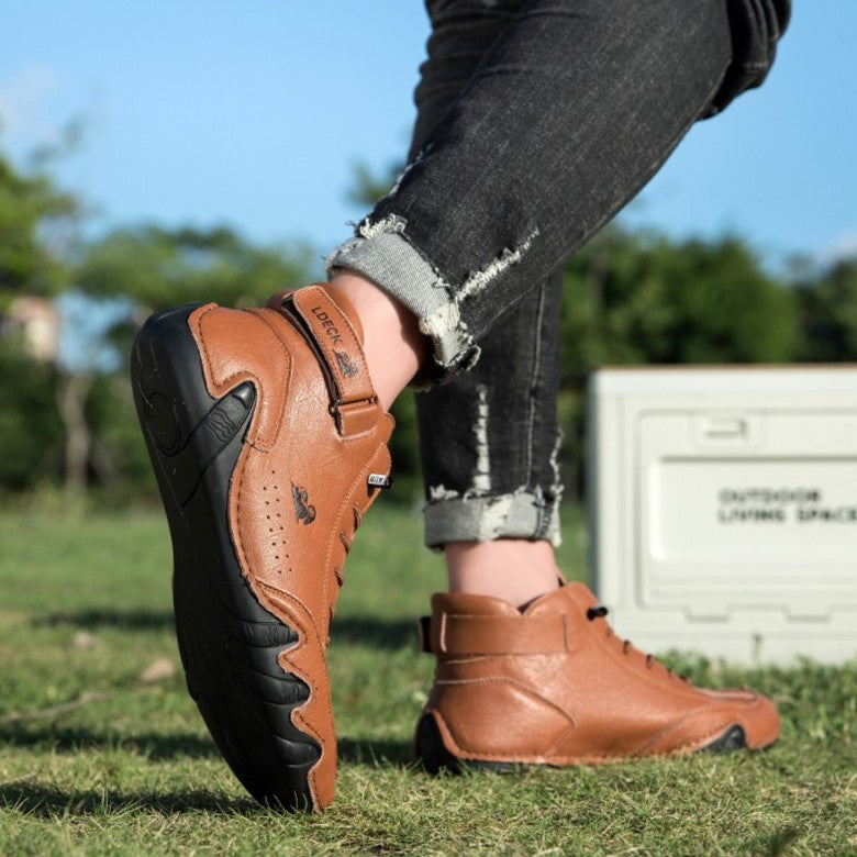 Men’s Octopus High-Top Lace-Up Hand-Sewn Leisure Boots