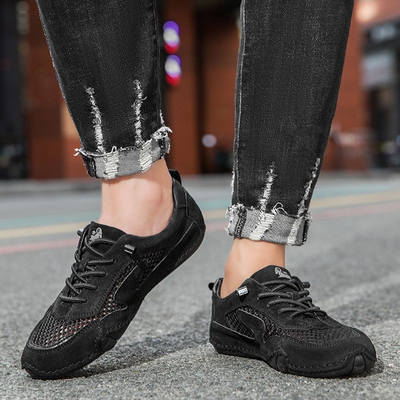 Men's Best-Selling Outdoor Breathable Mesh Sneakers Plus-Size Rubber-Soled Sports Shoes